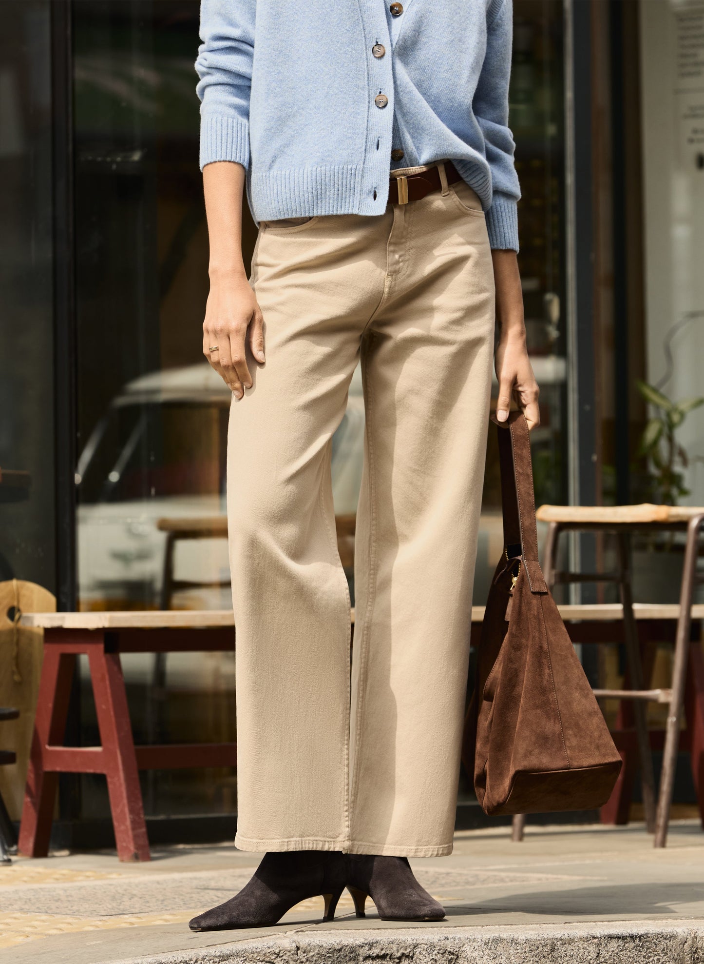 Organic Stretch Cotton Wide Leg Slouch Jeans