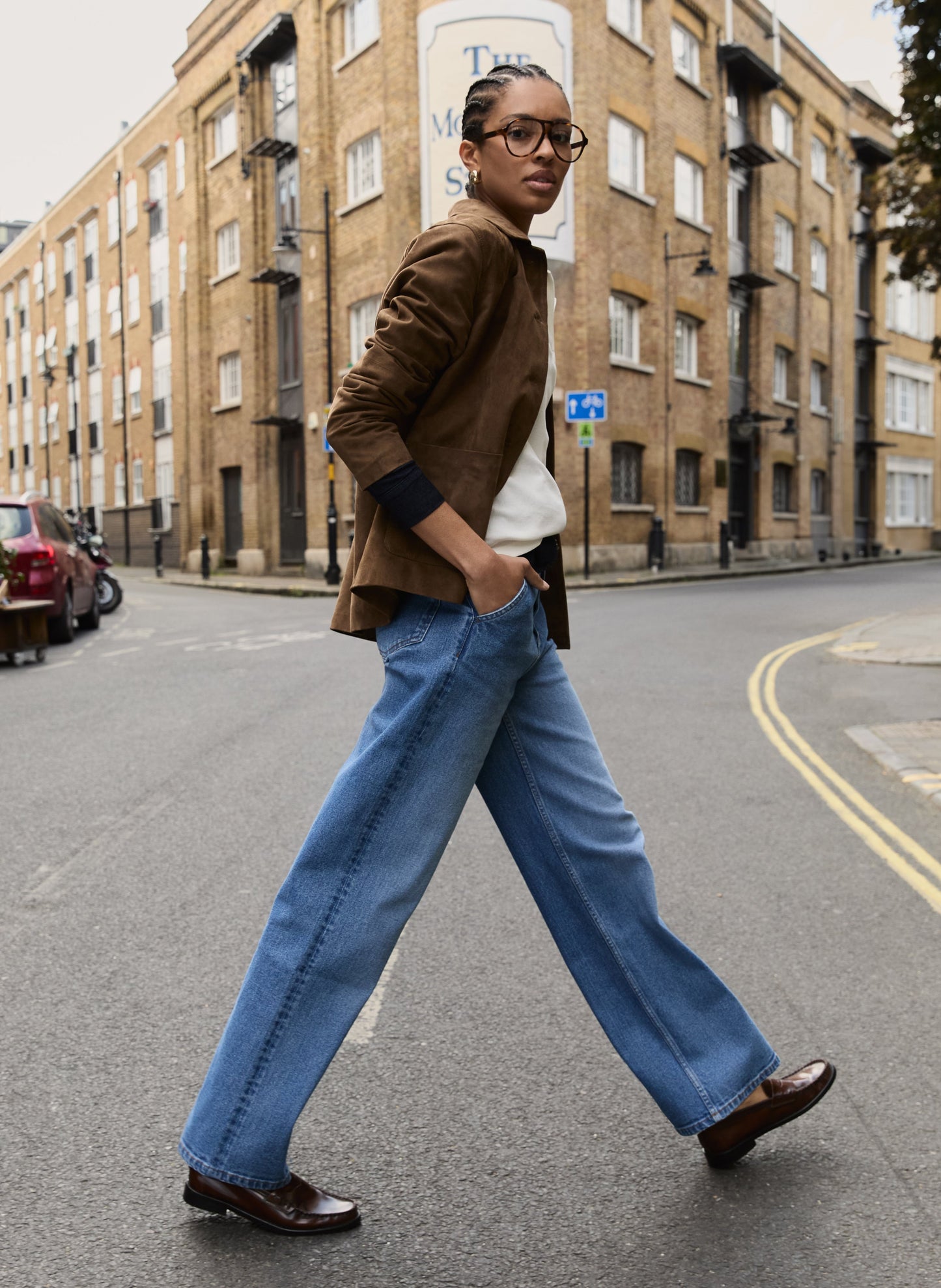 Emery Organic Cotton Stretch Wide Leg Jeans