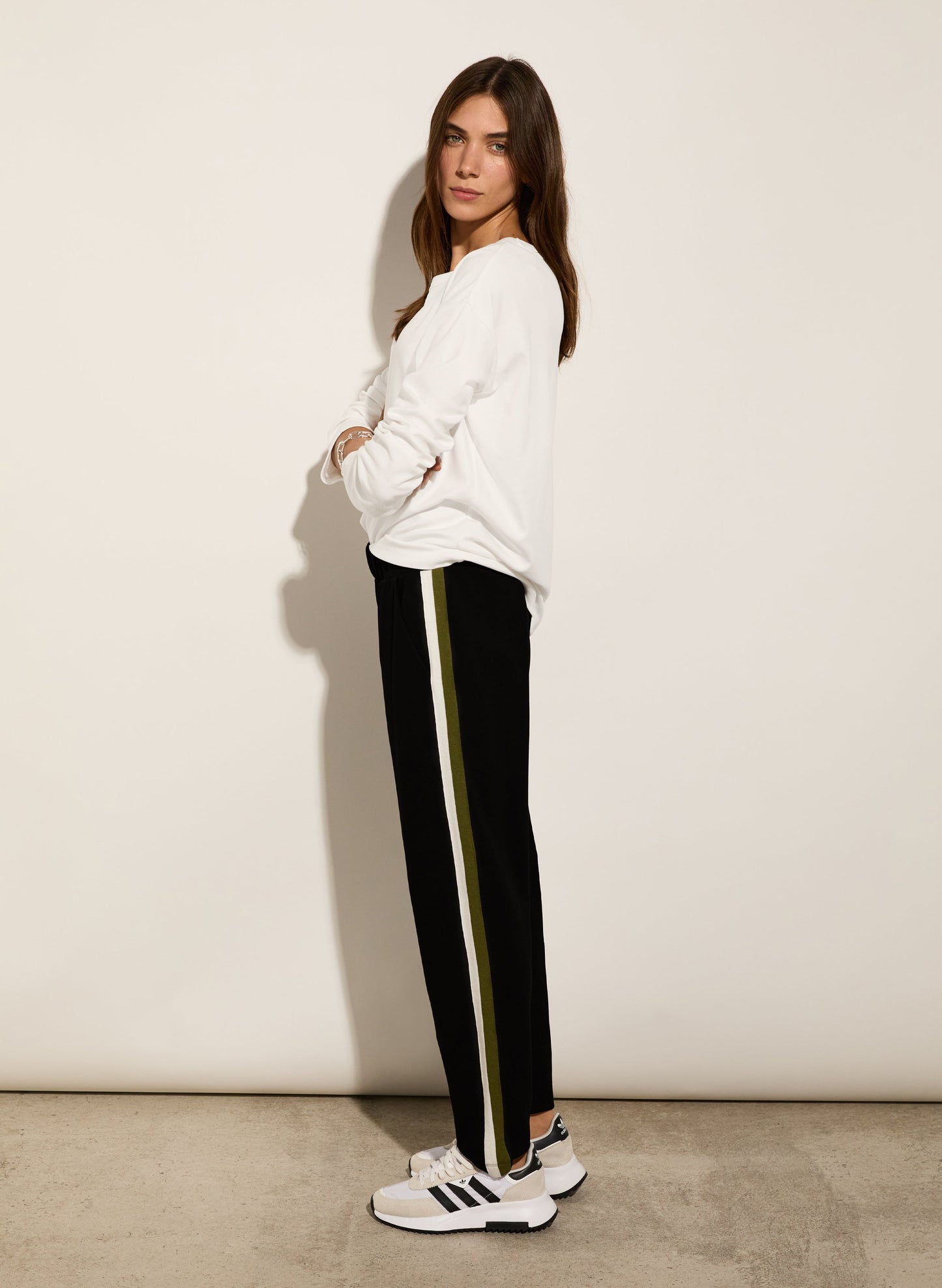 Petite Jay Side Stripe Tapered Trousers