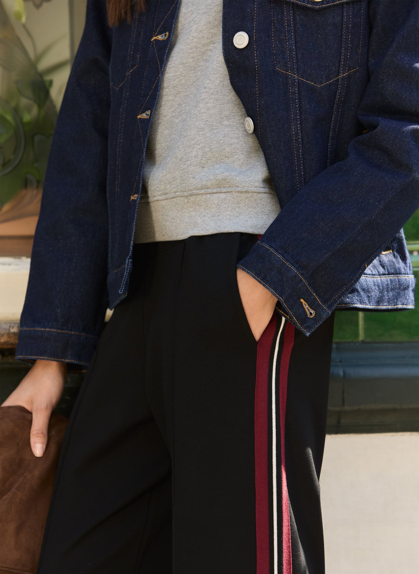 Marjorie Side Stripe Ponte Trousers