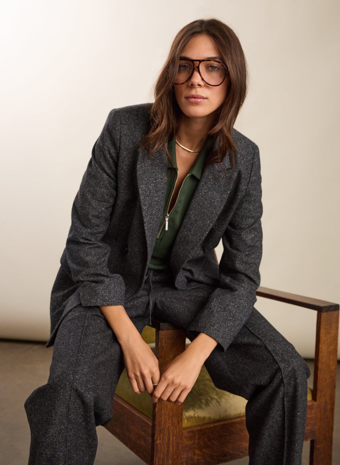 Organic Cotton Zip Collar Top