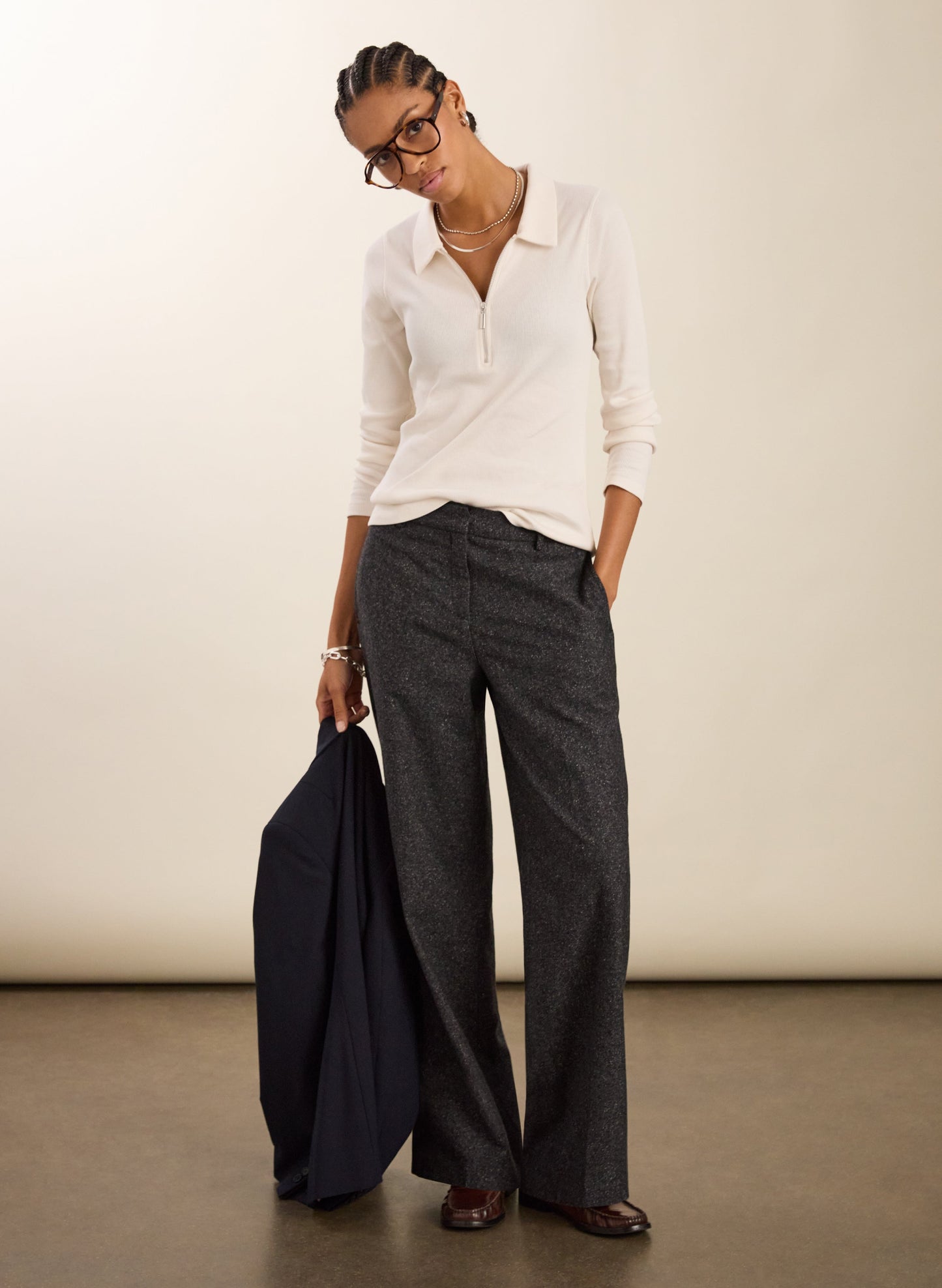 Organic Cotton Zip Collar Top