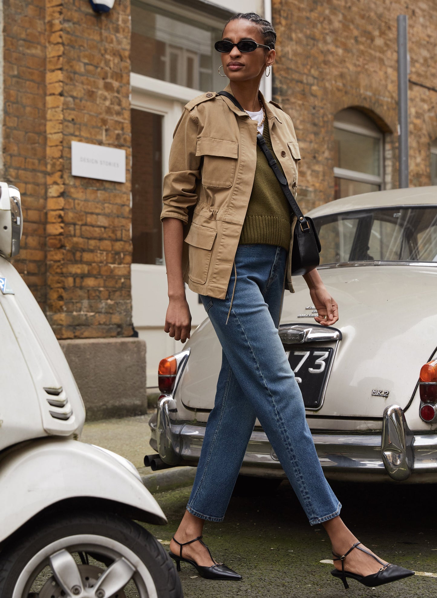 Organic Stretch Cotton Crop Straight Leg Jeans