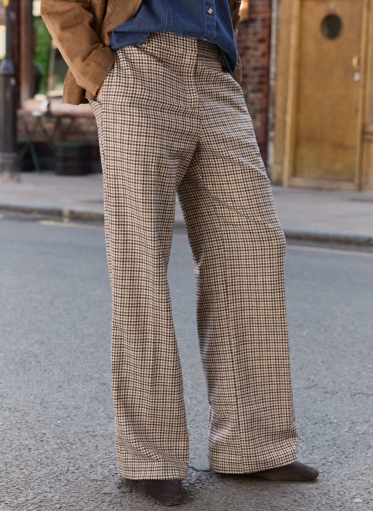 Gwynnie Wool Blend Wide Leg Trousers