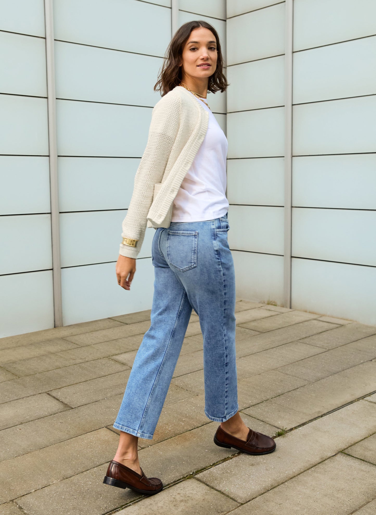 Nola Organic Cotton Stretch Crop Straight Leg Jeans