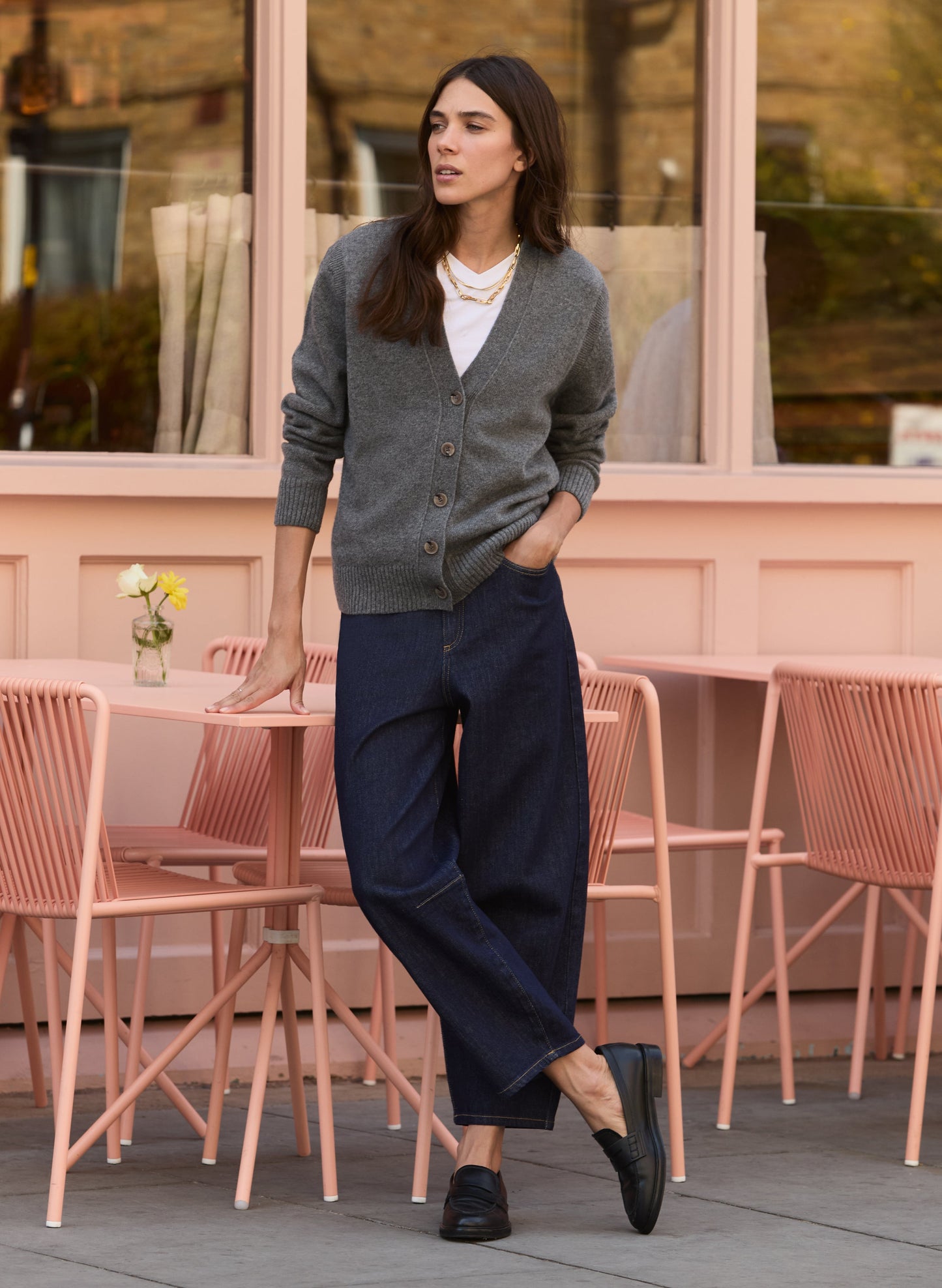 Celine V-neck Wool Blend Cardigan