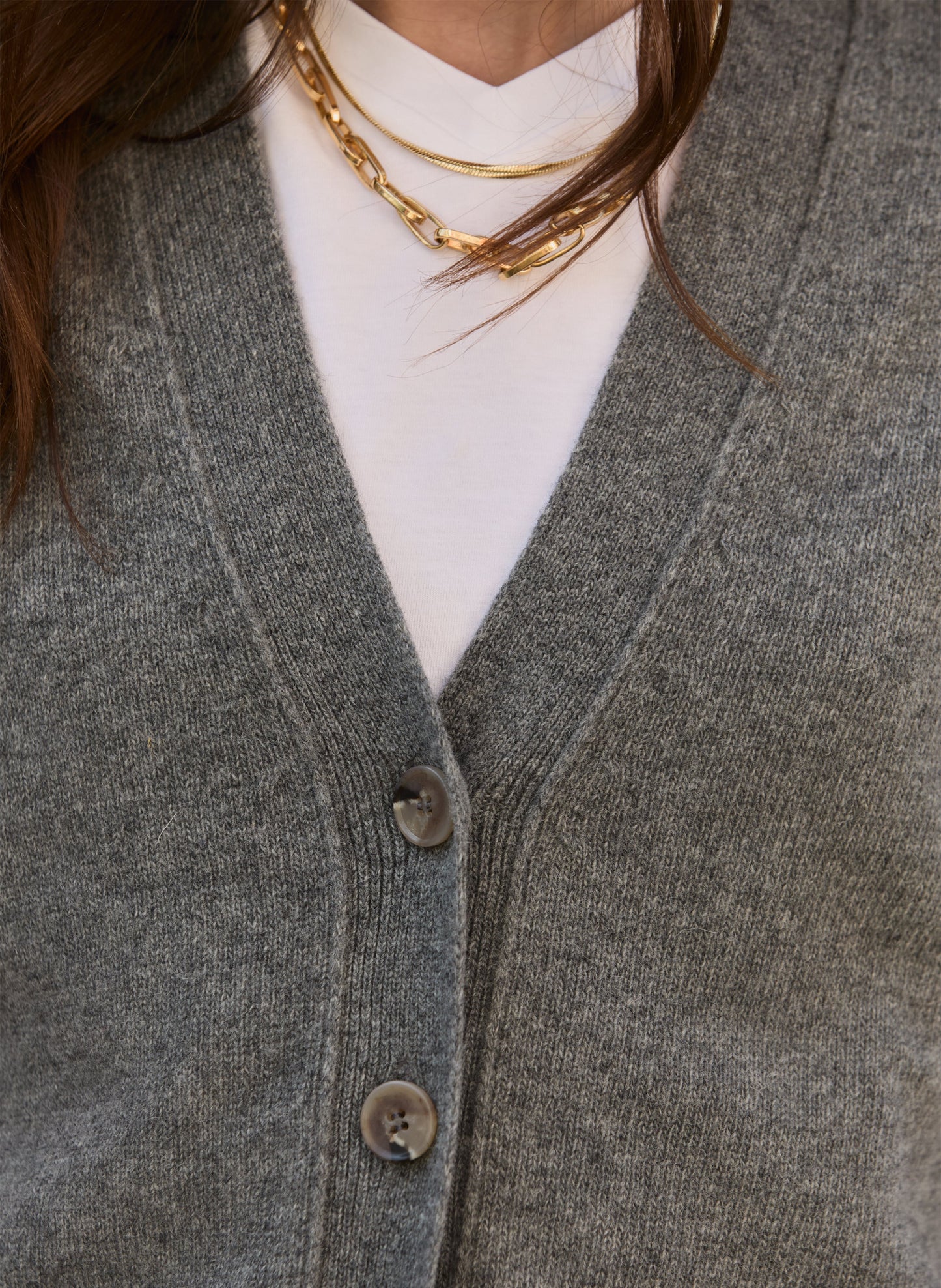 Celine V-neck Wool Blend Cardigan