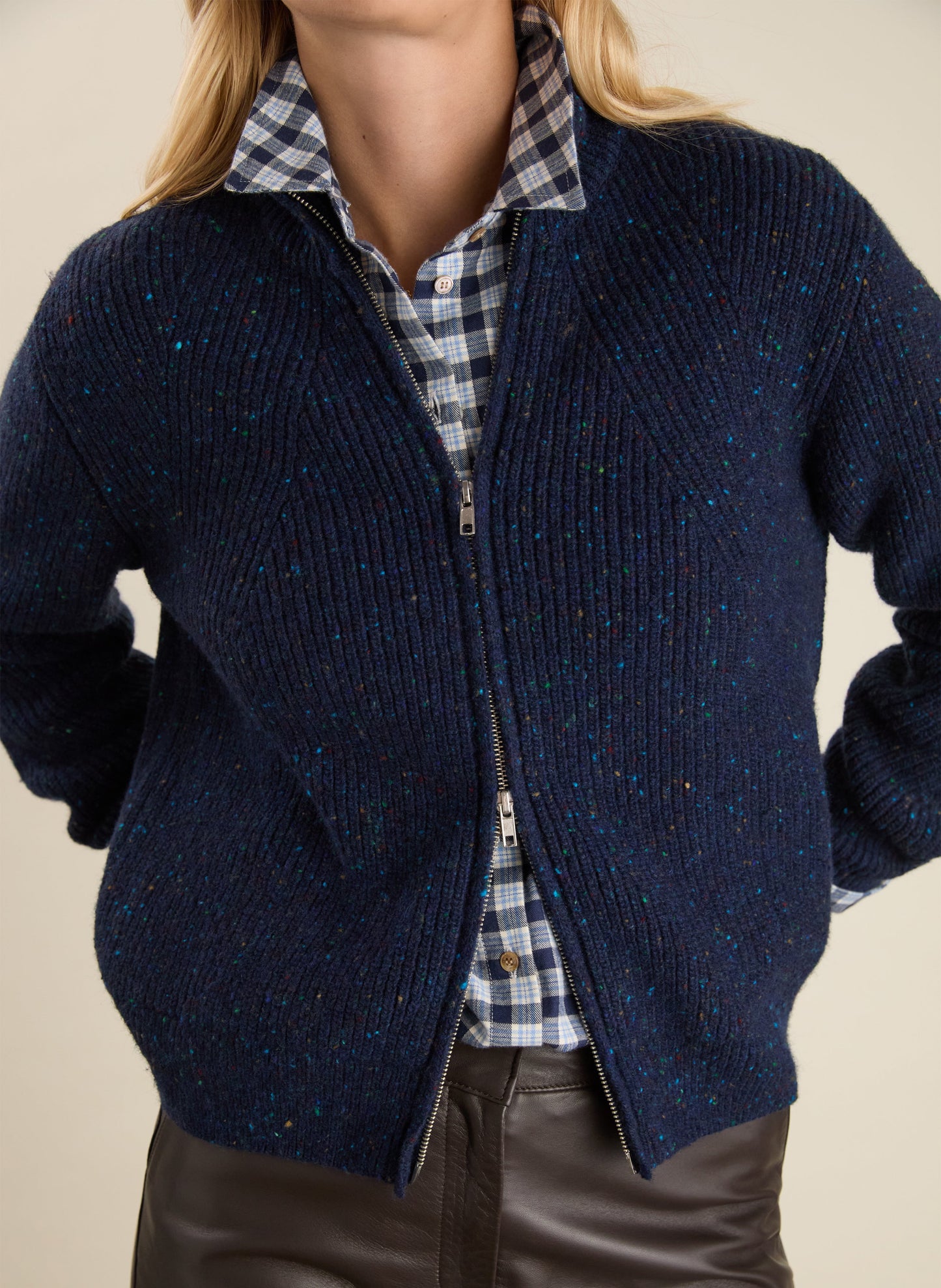 Lonnie Wool Blend Zip Cardigan