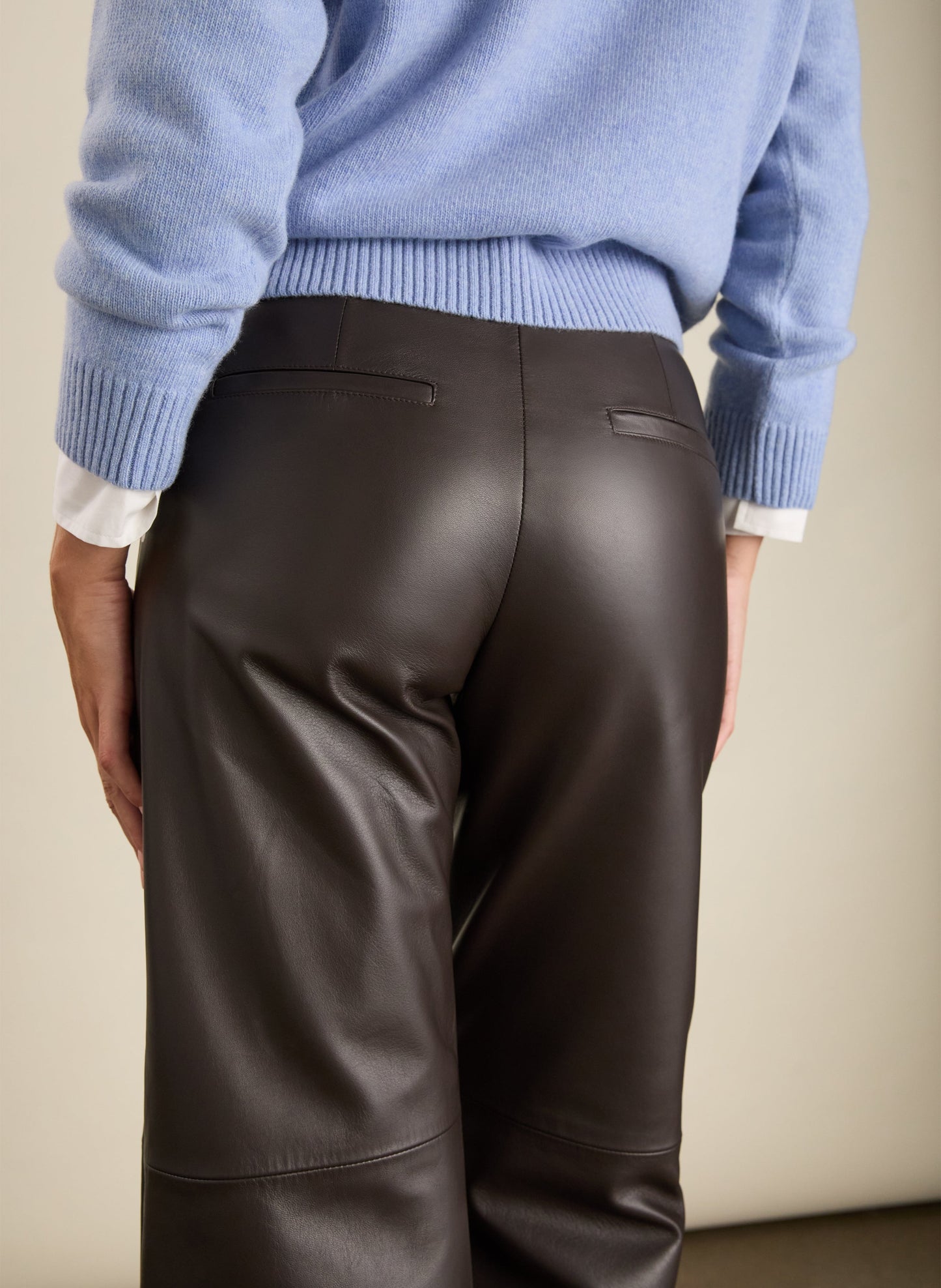 Rach Leather Wide Leg Trousers