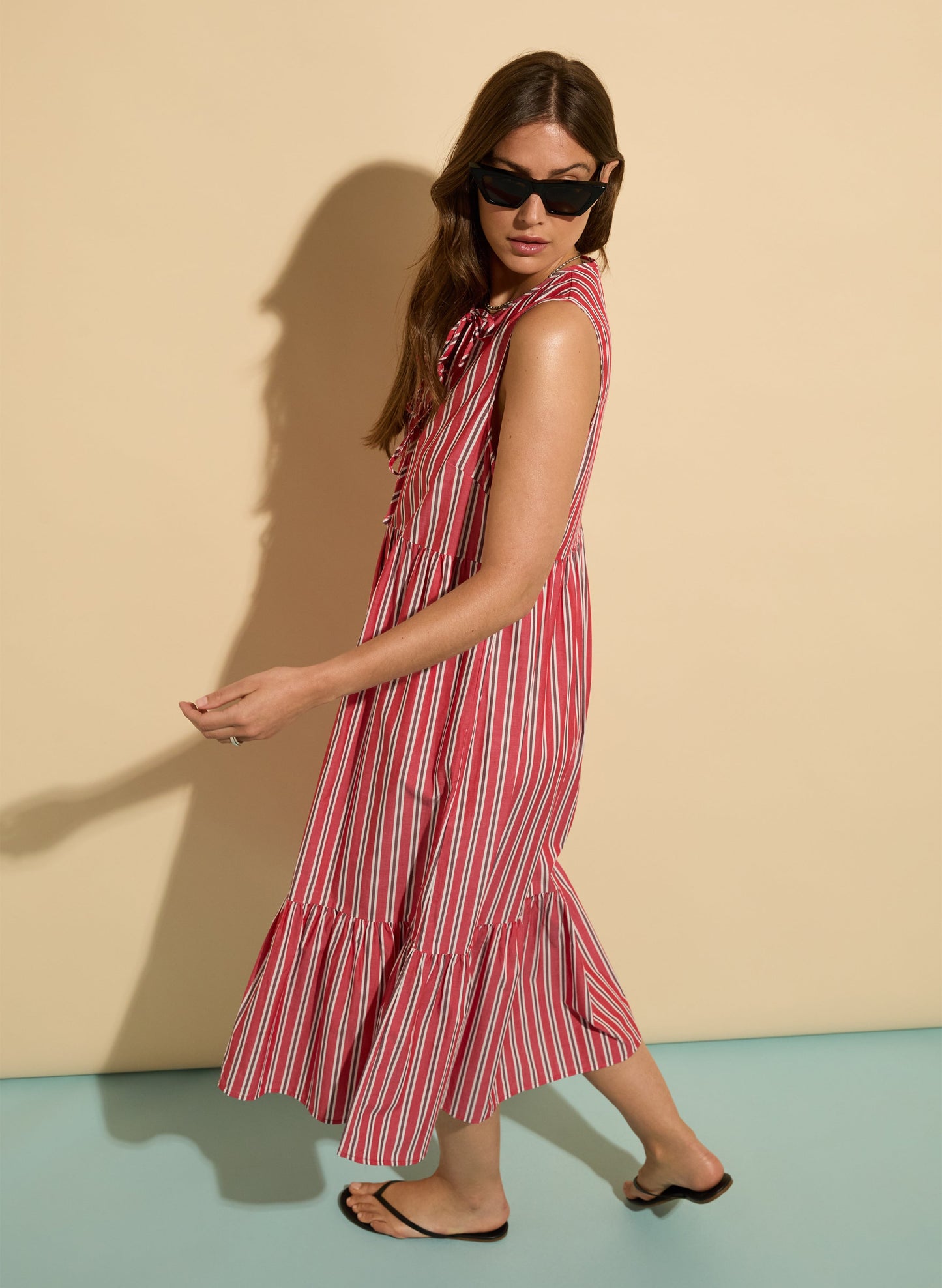 Devi Organic Cotton Tie Midi Dress