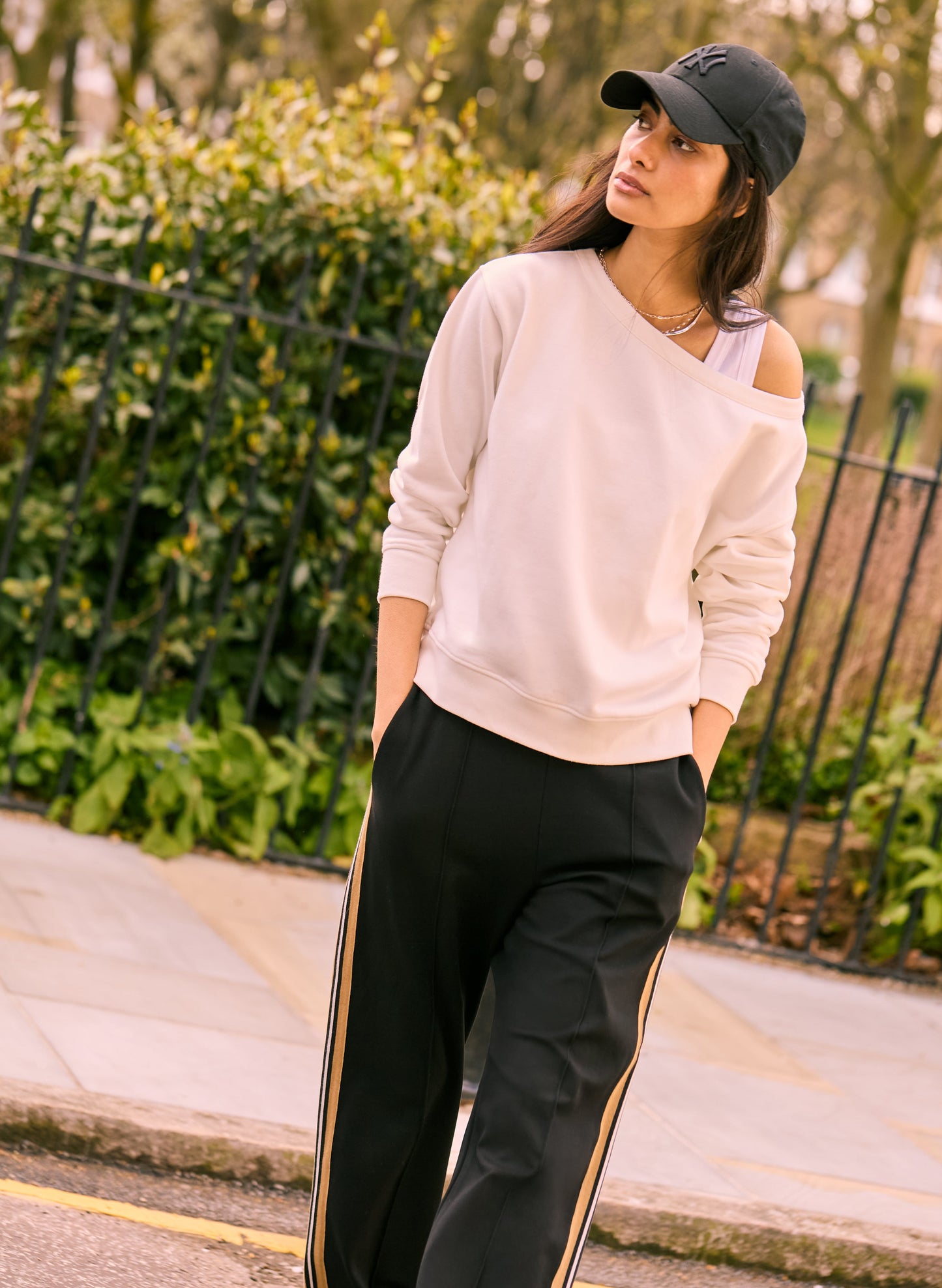 Marjorie Side Stripe Ponte Trousers