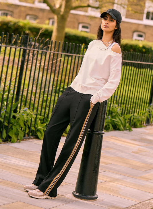 Marjorie Side Stripe Ponte Trousers