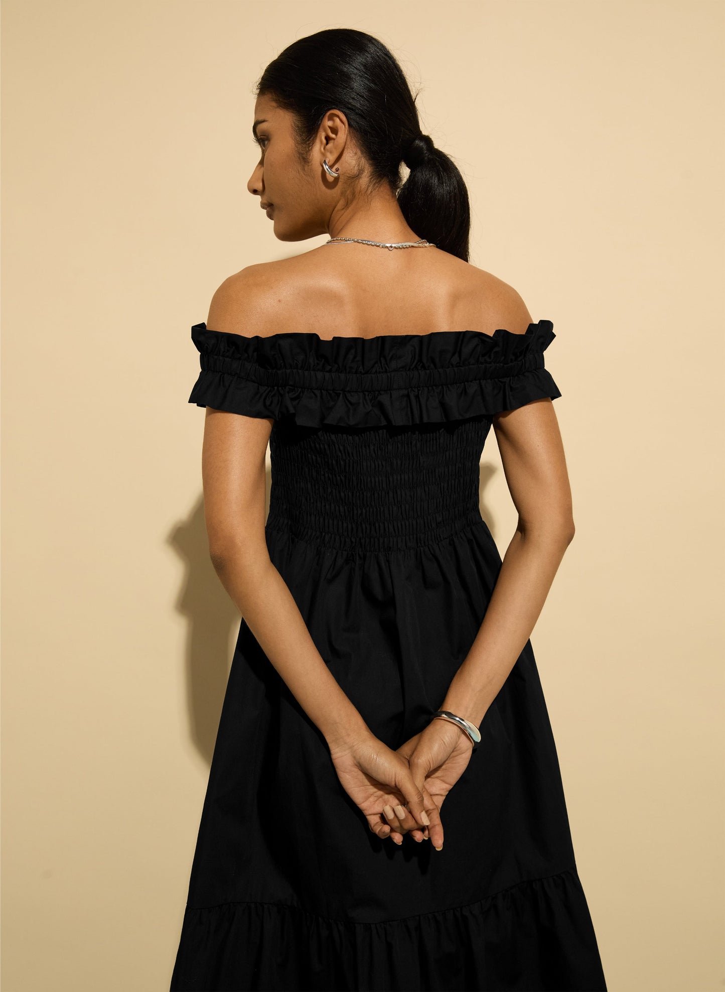 Rafaella Organic Cotton Off Shoulder Midi Dress