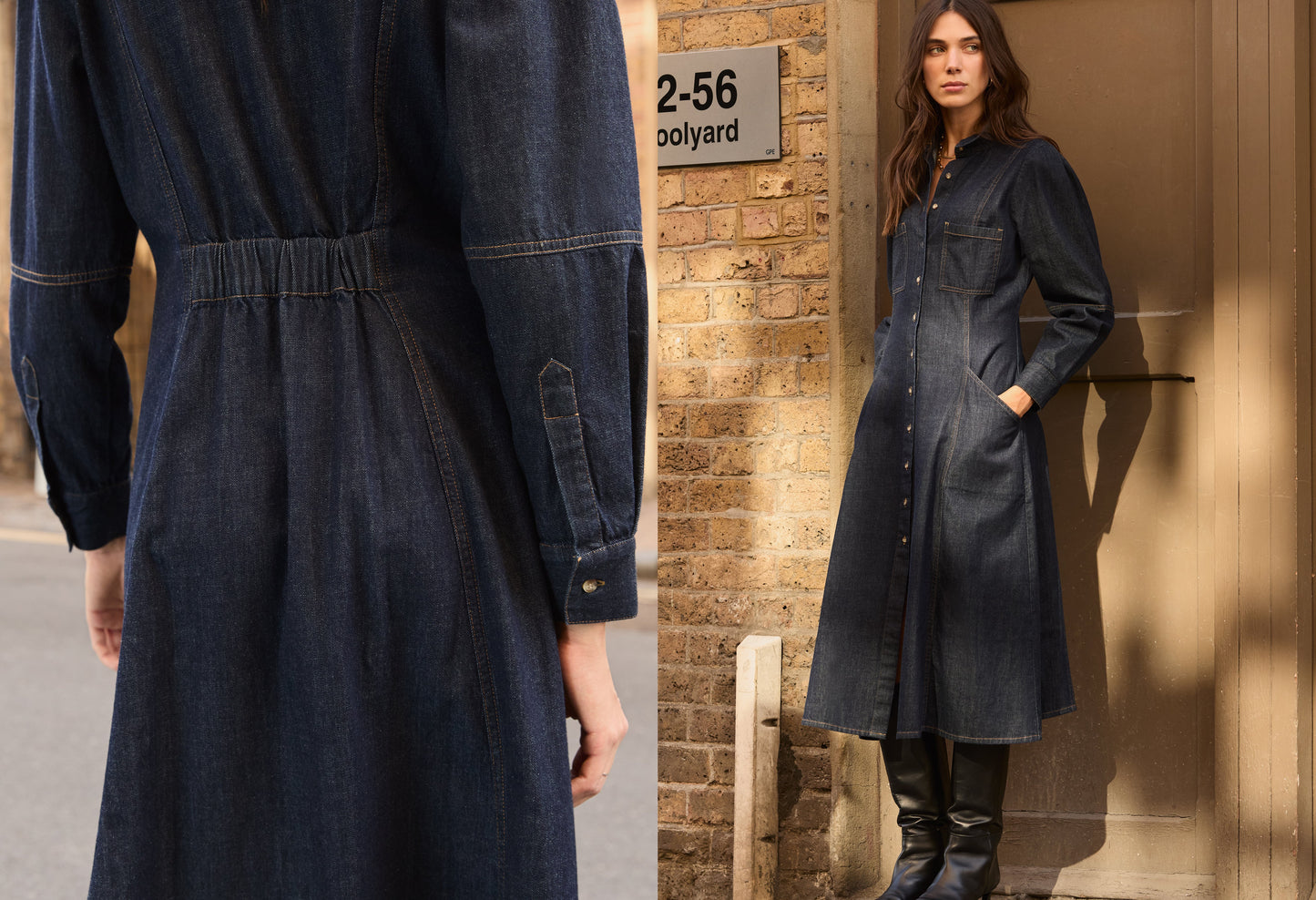 Channing Organic Denim Midi Dress