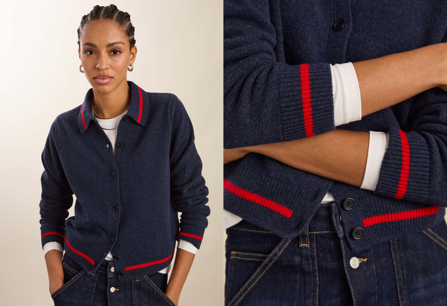 Gillian Wool Blend Collar Cardigan