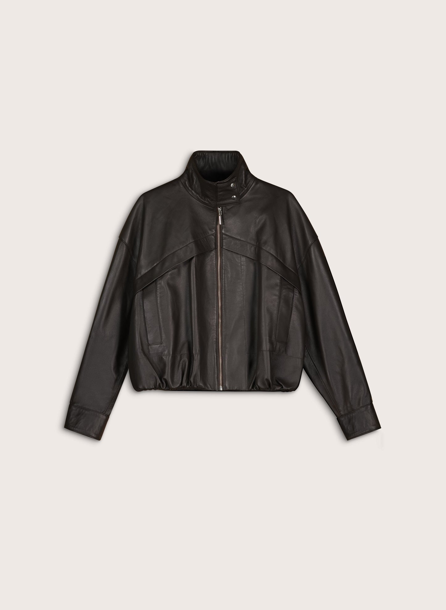 Alara Leather Bomber Jacket