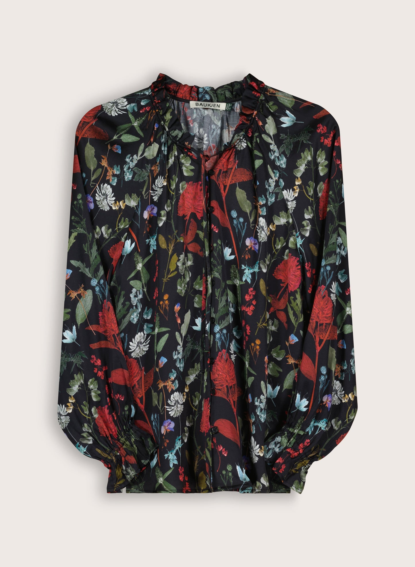 Jasmine Printed Tie Neck Satin Blouse
