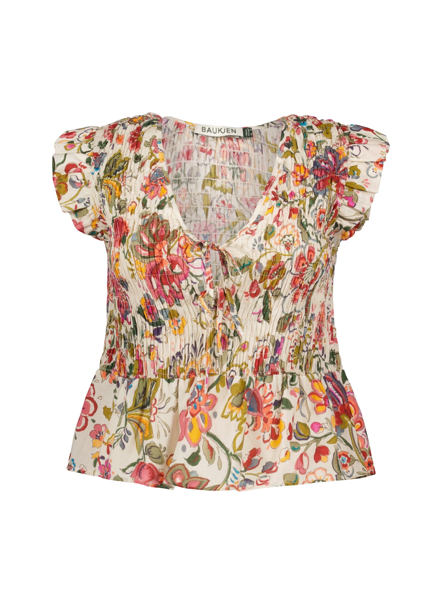 Mariah Organic Cotton Smocked Blouse