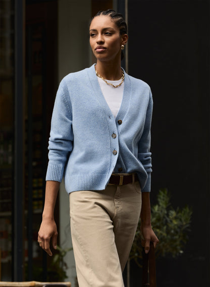 Celine V-neck Wool Blend Cardigan