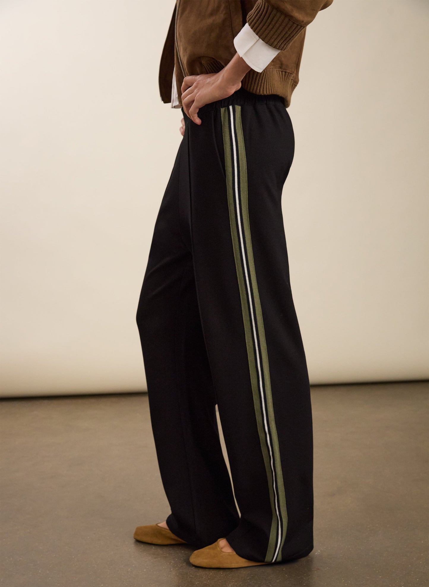 Petite Marjorie Side Stripe Ponte Trousers
