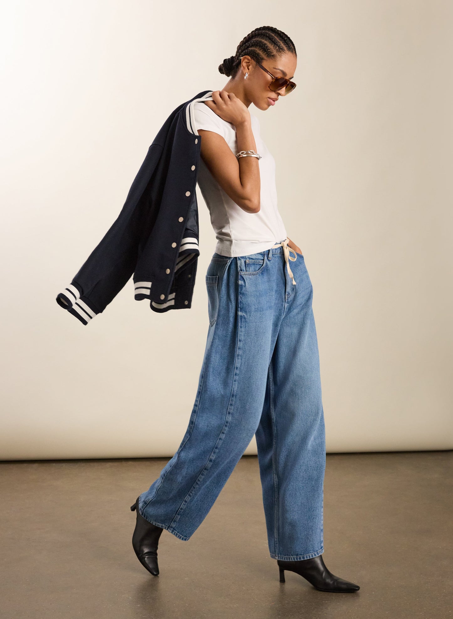 Leonor Tie Front Wide Leg Jeans
