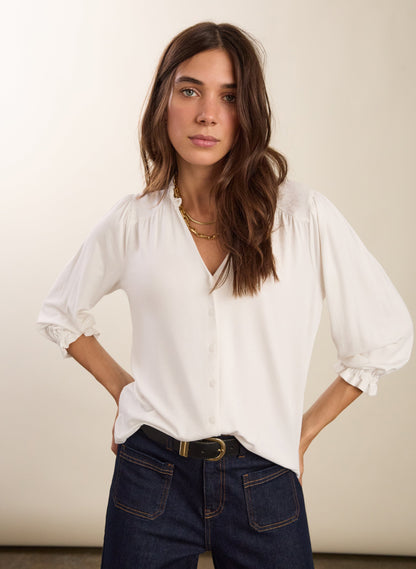 Annie Ruffle Collar Blouse