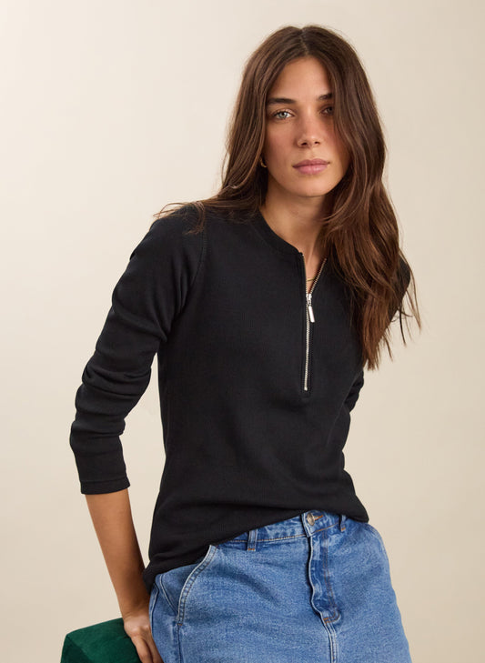 Organic Cotton Long Sleeve Zip Top