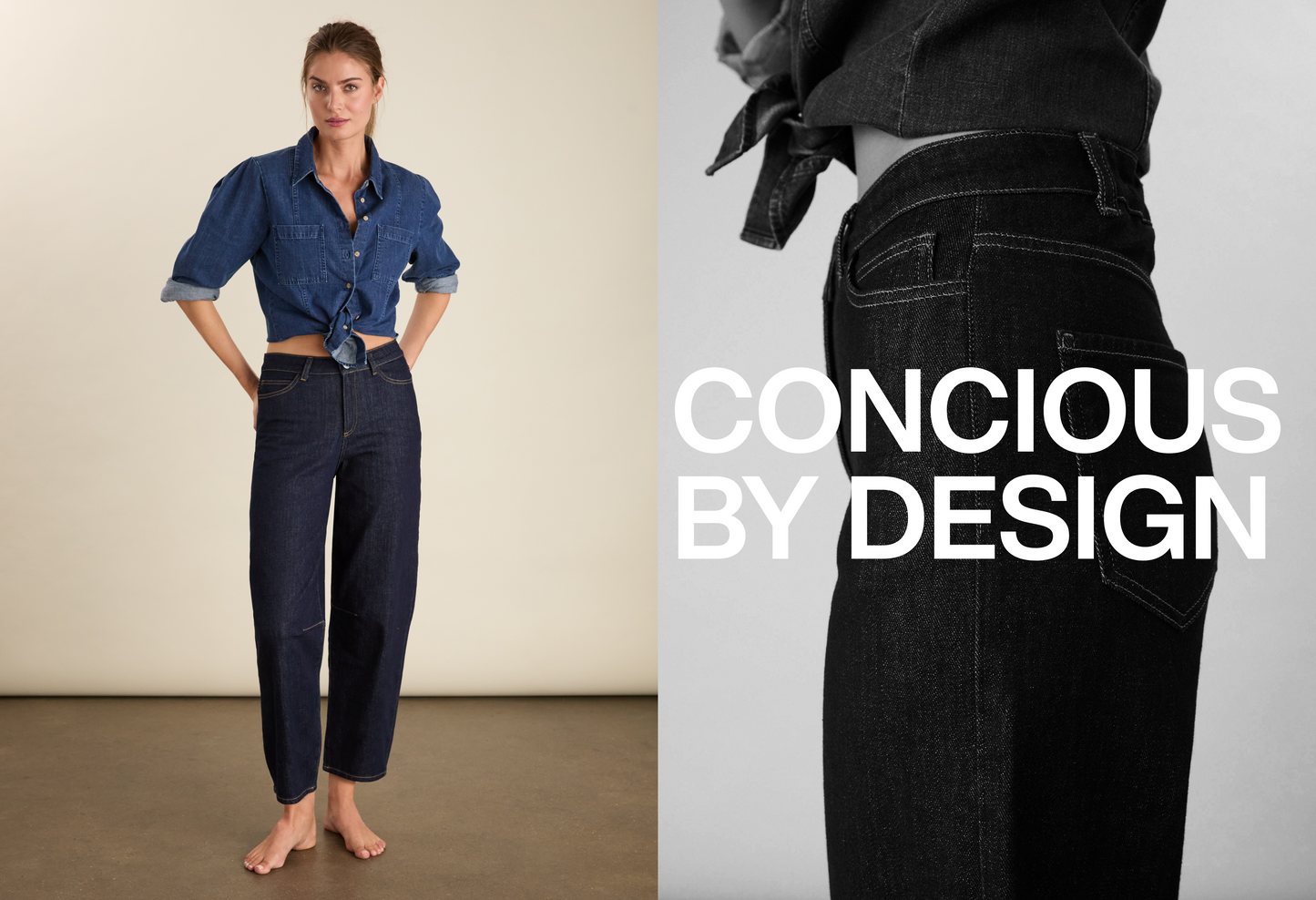 Nixi Organic Cotton Stretch Denim Barrel Jeans