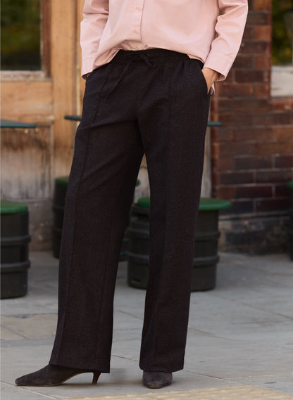 Fera Wool Blend Wide Leg Trousers