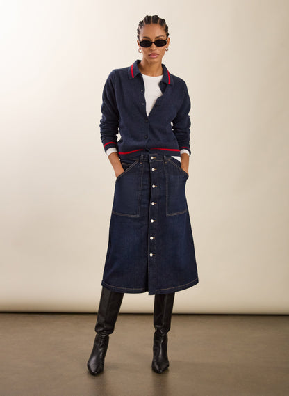 Gillian Wool Blend Collar Cardigan