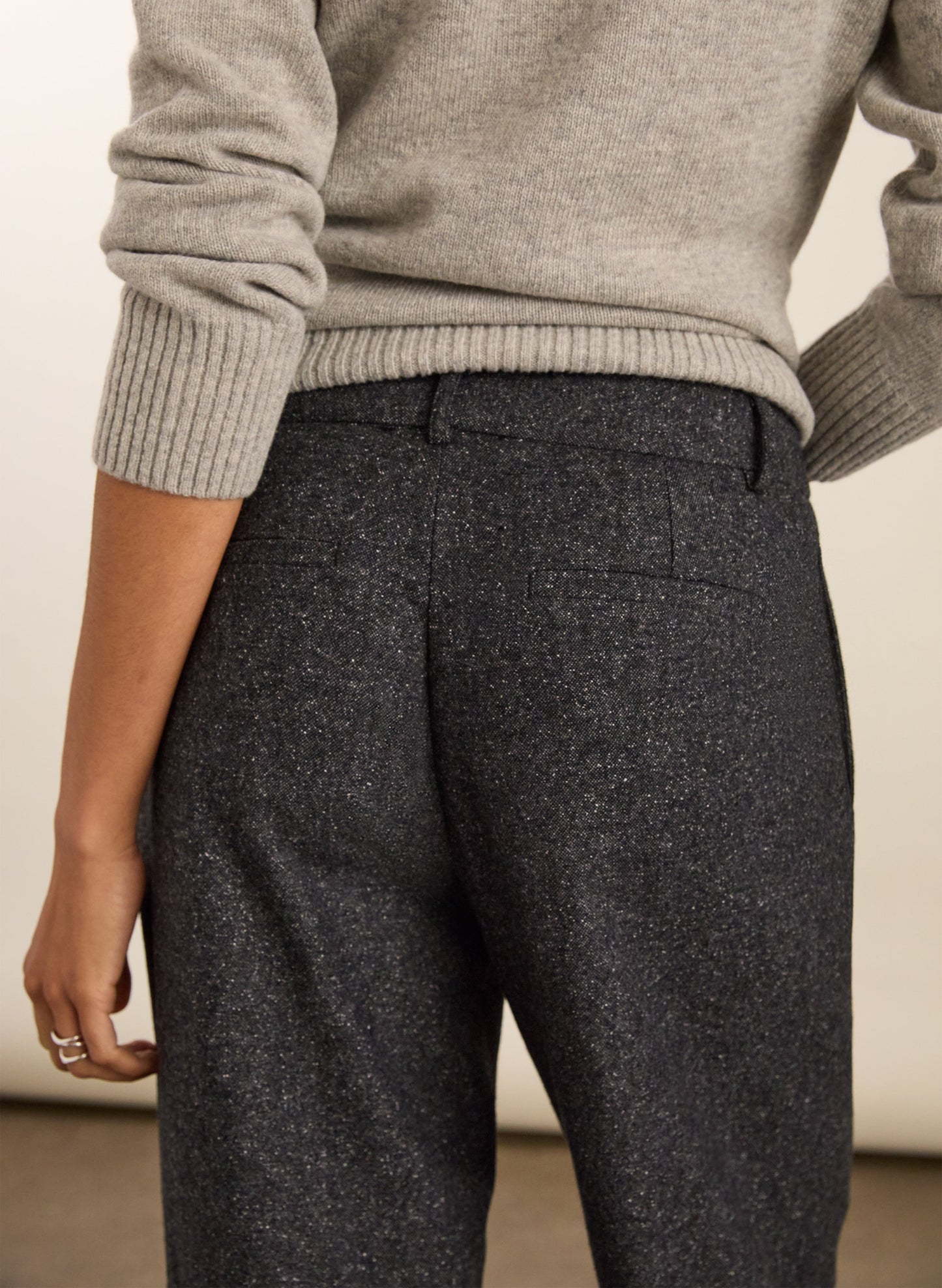 Gwynnie Wool Blend Wide Leg Trousers