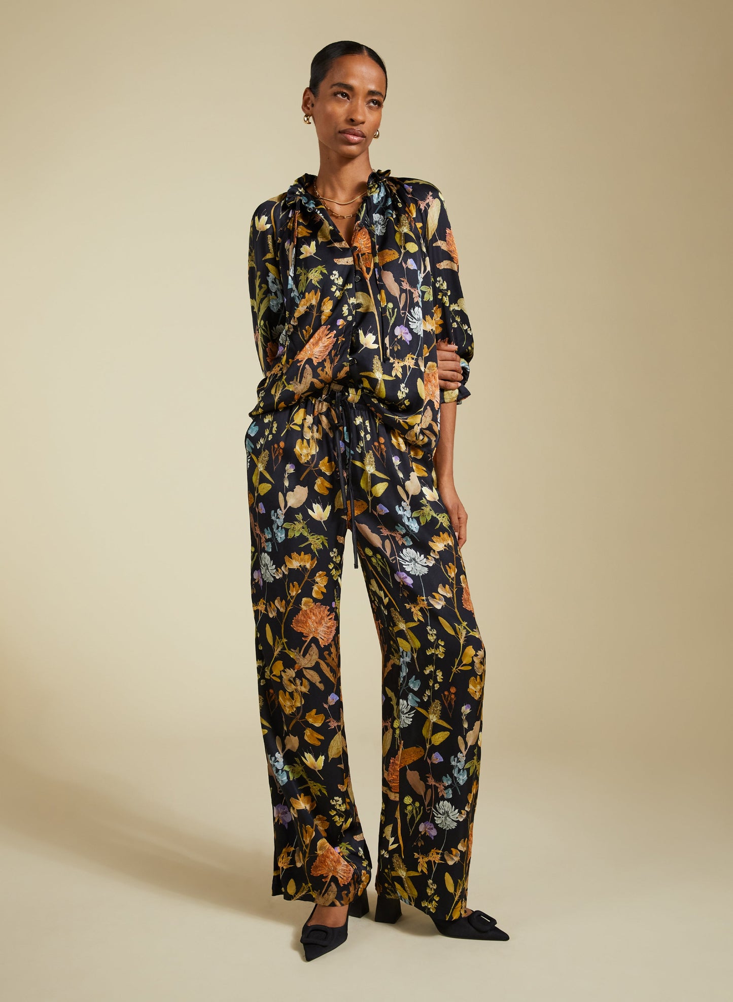 Mandy Printed Satin Trousers