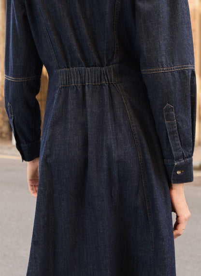Channing Organic Denim Midi Dress