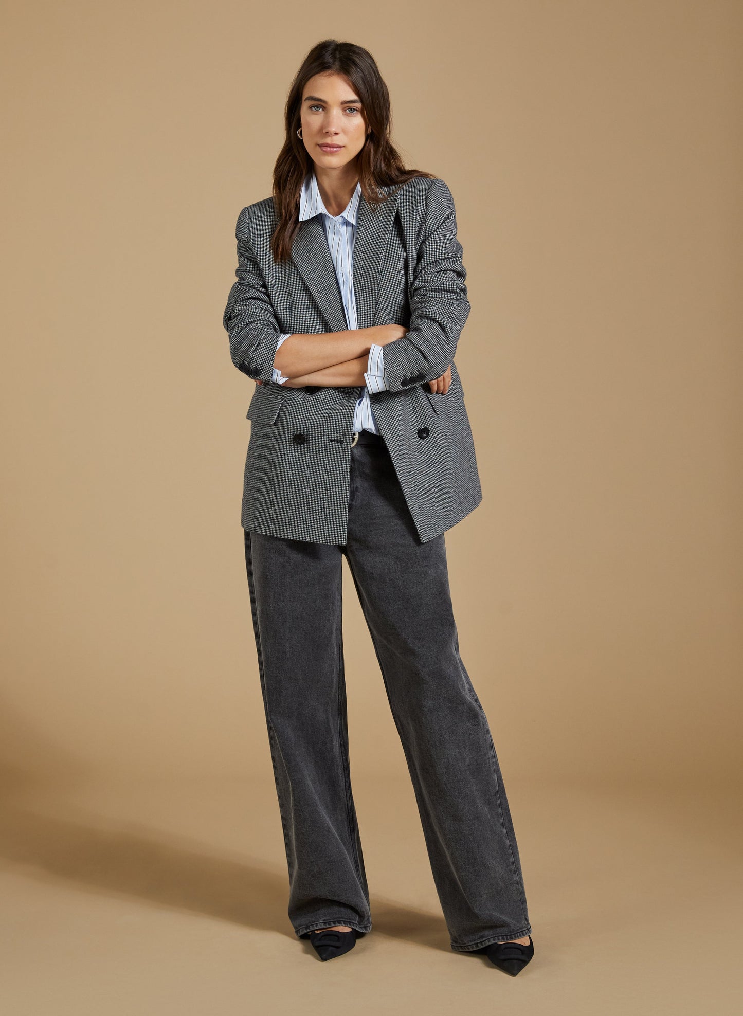 Organic Stretch Cotton Wide Leg Slouch Jeans