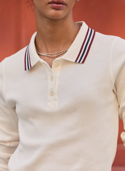 Cameron Organic Cotton Stripe Collar Top