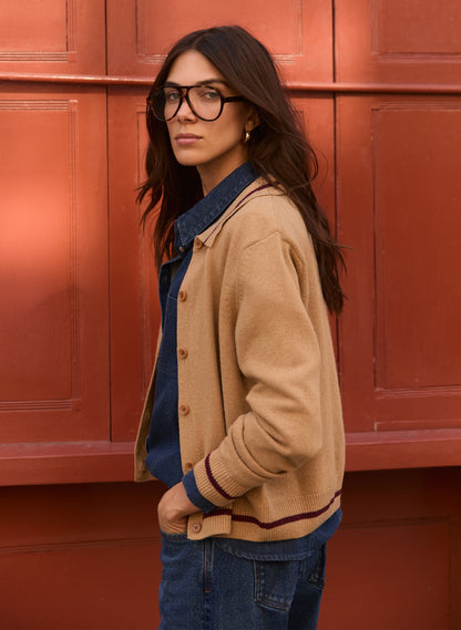 Gillian Wool Blend Collar Cardigan
