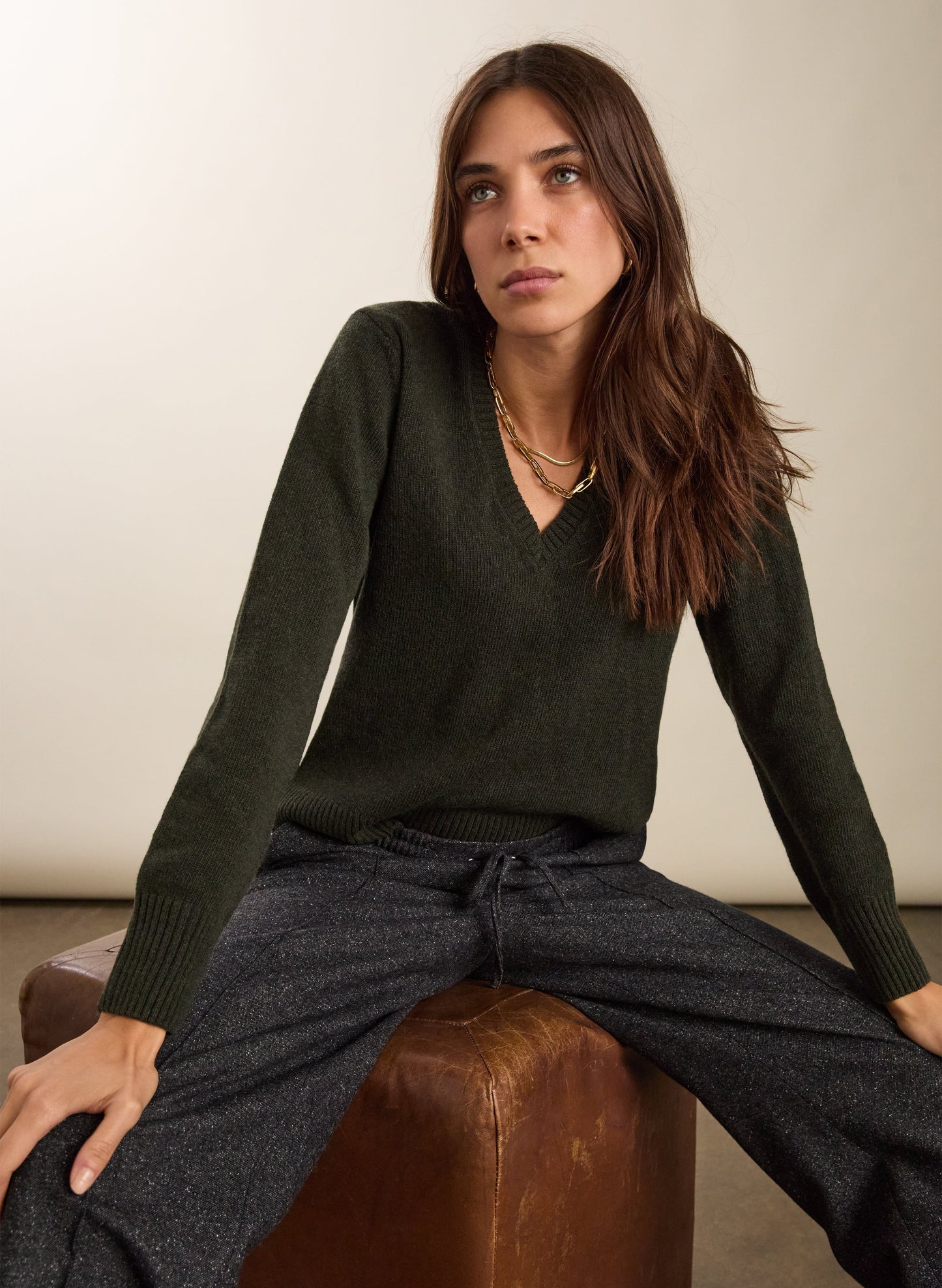 Fera Wool Blend Wide Leg Trousers