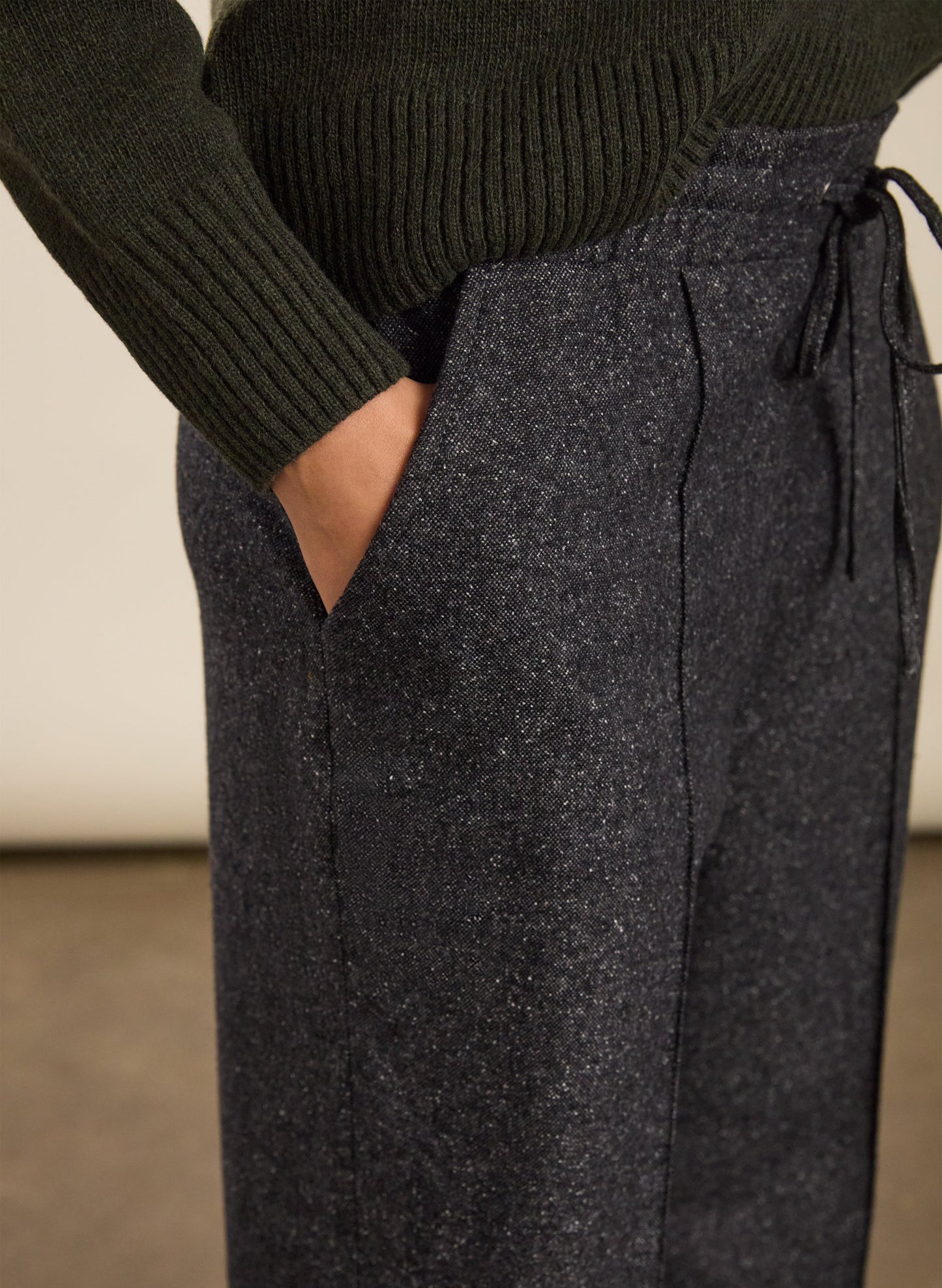 Petite Fera Wool Blend Wide Leg Trousers