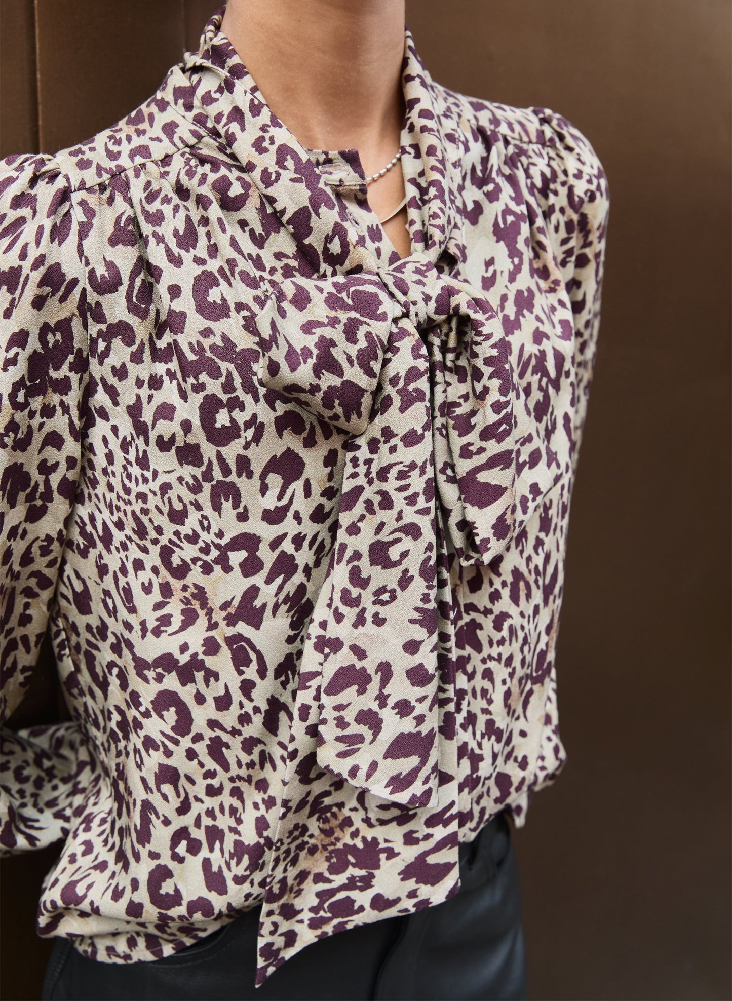 Ischia Printed Bow Neck Blouse