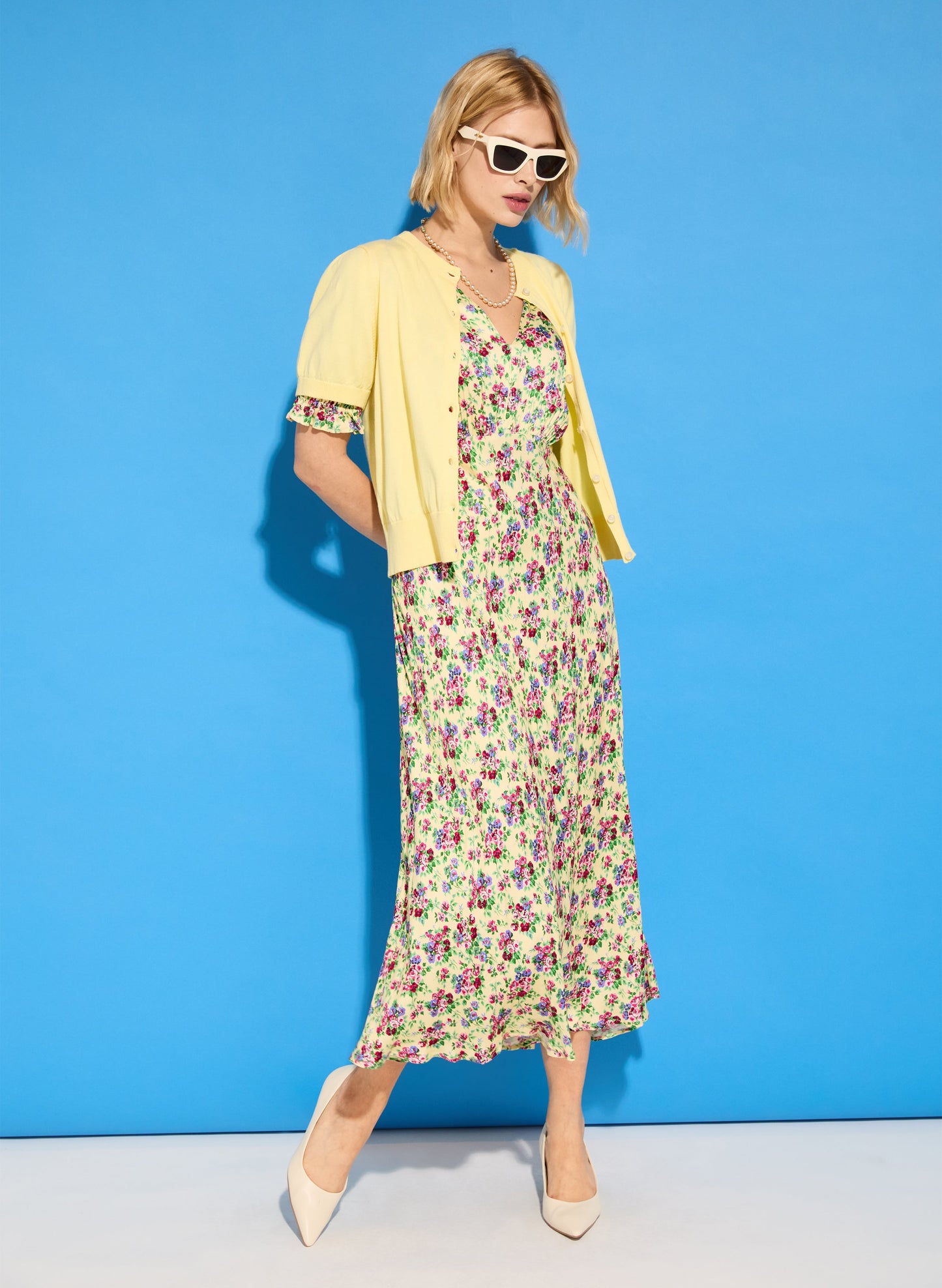 RENT - Lottie Satin Midi Tea Dress