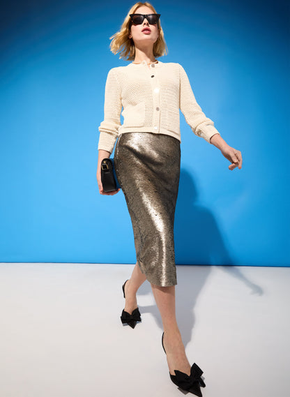 RENT - Toni Recycled Sequin Pencil Midi Skirt