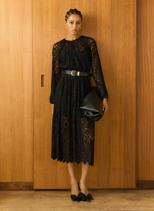 Caro Recycled Lace Midi Dress