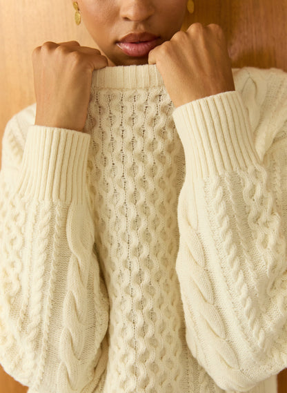 Aisha Wool Blend Cable Jumper