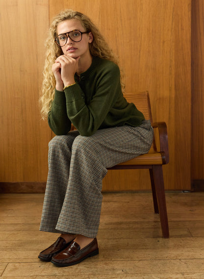 Suna Wool Blend Crew Neck Cardigan