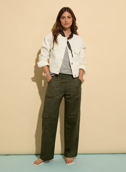 Zenya Organic Cotton Wide Leg Cargo Trousers