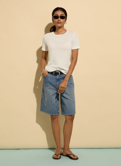 Britney Organic Cotton Stretch Denim Shorts