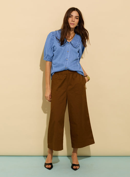 Shelby Organic Cotton Wide Leg Trousers