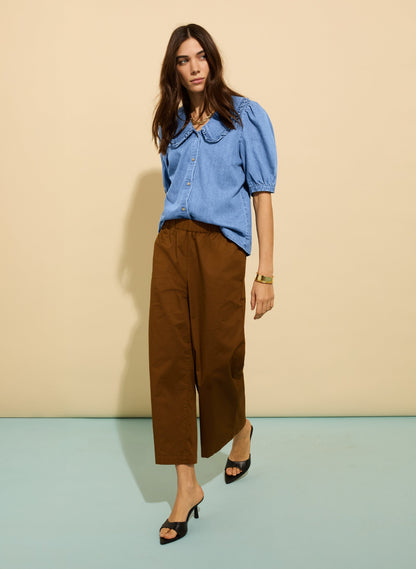 Shelby Organic Cotton Wide Leg Trousers