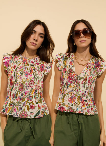 Mariah Organic Cotton Smocked Blouse