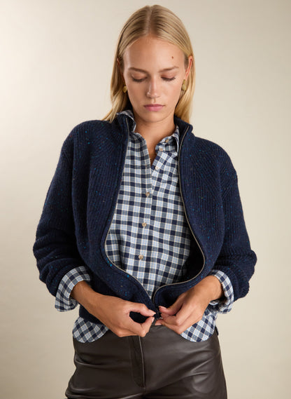 Lonnie Wool Blend Zip Cardigan